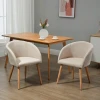 Set van 2 gestoffeerde stoelen, scandinavisch design, gestoffeerde stoelen met houten poten, antislip pads, 150 kg draagvermogen, beige 2