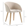Set van 2 gestoffeerde stoelen, scandinavisch design, gestoffeerde stoelen met houten poten, antislip pads, 150 kg draagvermogen, beige 4