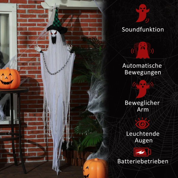Spookdecoratie voor halloween, griezelig gehuil en beweging, op batterijen 8