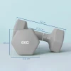 Sportnow 2 x 6 kg dumbbell set, zeshoekig ontwerp, vloervriendelijk, antislip, grijs 4