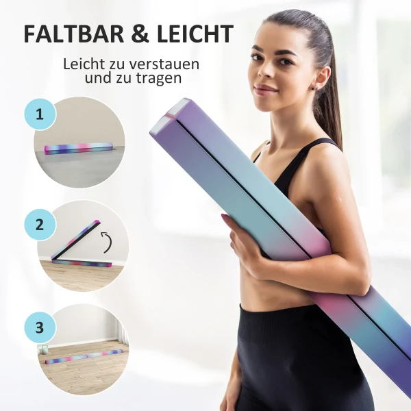 Sportnow evenwichtsbalk 2,4 m, opvouwbaar, antislip bodem, voor 3+ jaar, tot 80 kg, meerkleurig 5