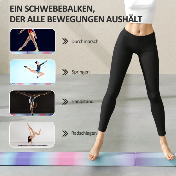 Sportnow evenwichtsbalk 2,4 m, opvouwbaar, antislip bodem, voor 3+ jaar, tot 80 kg, meerkleurig 8