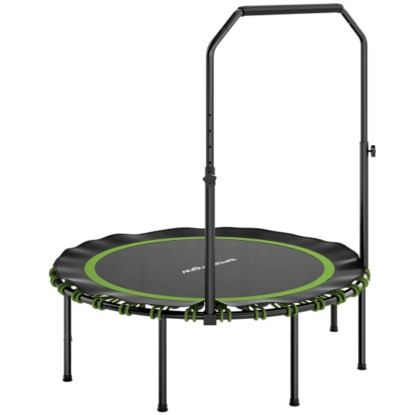 Sportnow fitness trampoline met verstelbare handgreep, sport trampoline voor binnen en buiten, staal, kunststof, groen 1