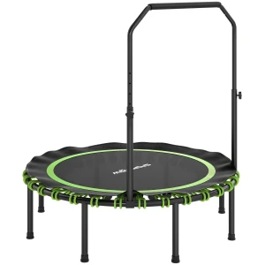 Sportnow fitness trampoline met verstelbare handgreep, sport trampoline voor binnen en buiten, staal, kunststof, groen 1
