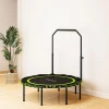 Sportnow fitness trampoline met verstelbare handgreep, sport trampoline voor binnen en buiten, staal, kunststof, groen 10