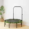 Sportnow fitness trampoline met verstelbare handgreep, sport trampoline voor binnen en buiten, staal, kunststof, groen 10