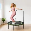 Sportnow fitness trampoline met verstelbare handgreep, sport trampoline voor binnen en buiten, staal, kunststof, groen 2