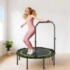 Sportnow fitness trampoline met verstelbare handgreep, sport trampoline voor binnen en buiten, staal, kunststof, groen 2