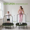 Sportnow fitness trampoline met verstelbare handgreep, sport trampoline voor binnen en buiten, staal, kunststof, groen 5