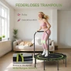 Sportnow fitness trampoline met verstelbare handgreep, sport trampoline voor binnen en buiten, staal, kunststof, groen 6