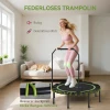 Sportnow fitness trampoline met verstelbare handgreep, sport trampoline voor binnen en buiten, staal, kunststof, groen 6