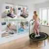 Sportnow fitness trampoline met verstelbare handgreep, sport trampoline voor binnen en buiten, staal, kunststof, groen 8