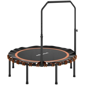 Sportnow fitness trampoline met verstelbare handgreep, sport trampoline voor binnen en buiten, staal, kunststof, oranje 1