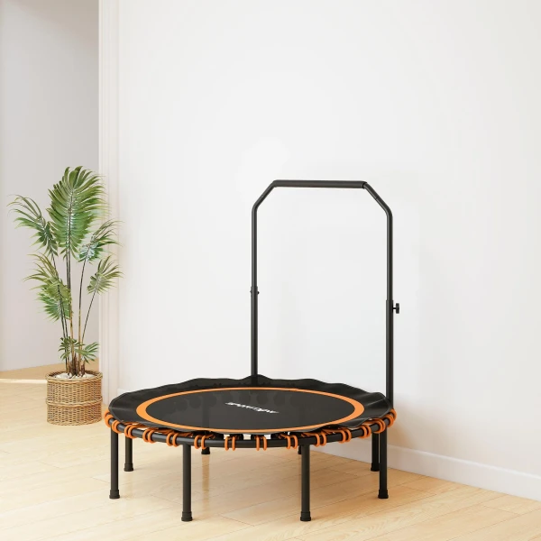 Sportnow fitness trampoline met verstelbare handgreep, sport trampoline voor binnen en buiten, staal, kunststof, oranje 10