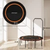Sportnow fitness trampoline met verstelbare handgreep, sport trampoline voor binnen en buiten, staal, kunststof, oranje 4