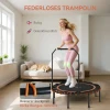 Sportnow fitness trampoline met verstelbare handgreep, sport trampoline voor binnen en buiten, staal, kunststof, oranje 6