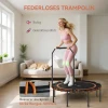 Sportnow fitness trampoline met verstelbare handgreep, sport trampoline voor binnen en buiten, staal, kunststof, oranje 6