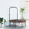 Sportnow fitness trampoline met verstelbare handgreep, sport trampoline voor binnen en buiten, staal, kunststof, oranje 9