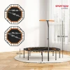 Sportnow fitness trampoline, trainingstrampoline met verstelbare handgreep, stabiel en stil, voor binnen, staal, oranje 4