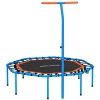 Sportnow fitness trampoline, trainingstrampoline met verstelbare handgreep, stabiel en stil, voor binnenshuis, staal, blauw 1