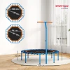 Sportnow fitness trampoline, trainingstrampoline met verstelbare handgreep, stabiel en stil, voor binnenshuis, staal, blauw 4