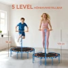 Sportnow fitness trampoline, trainingstrampoline met verstelbare handgreep, stabiel en stil, voor binnenshuis, staal, blauw 5
