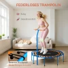 Sportnow fitness trampoline, trainingstrampoline met verstelbare handgreep, stabiel en stil, voor binnenshuis, staal, blauw 6
