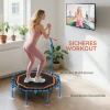 Sportnow fitness trampoline, trainingstrampoline met verstelbare handgreep, stabiel en stil, voor binnenshuis, staal, blauw 7