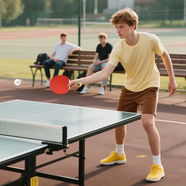 Sportnow tafeltennisbatje tafeltennis set met 4 tafeltennisbatjes, 8 tafeltennisballen draagtas voor binnen & buiten 10