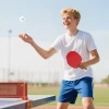 Sportnow tafeltennisbatje tafeltennis set met 4 tafeltennisbatjes, 8 tafeltennisballen draagtas voor binnen & buiten 2