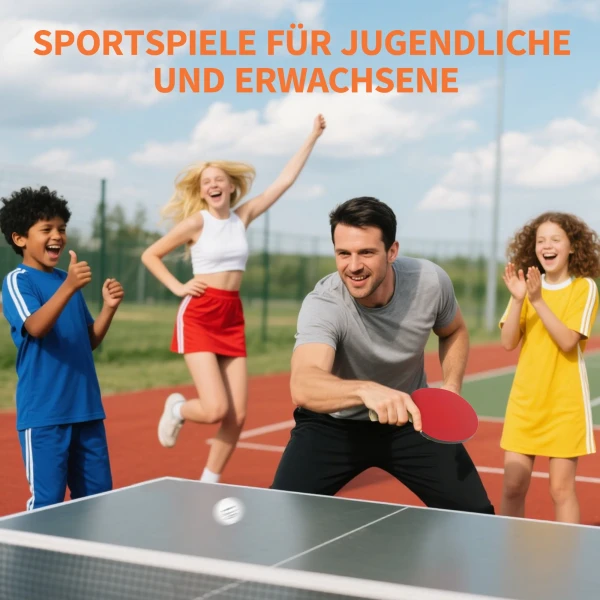 Sportnow tafeltennisbatje tafeltennis set met 4 tafeltennisbatjes, 8 tafeltennisballen draagtas voor binnen & buiten 7