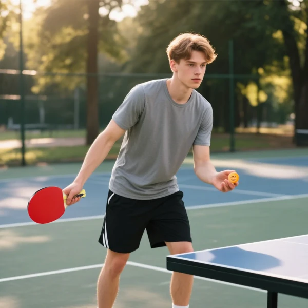 Sportnow tafeltennisbatje tafeltennis set met 4 tafeltennisbatjes, 8 tafeltennisballen draagtas voor binnen & buiten 9