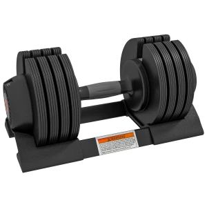 Sportnow verstelbare enkele dumbbell, 7/13/18/24 kg korte halter met opbergvak, met antislip handvatten, zwart 1