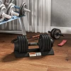 Sportnow verstelbare enkele dumbbell, 7/13/18/24 kg korte halter met opbergvak, met antislip handvatten, zwart 10