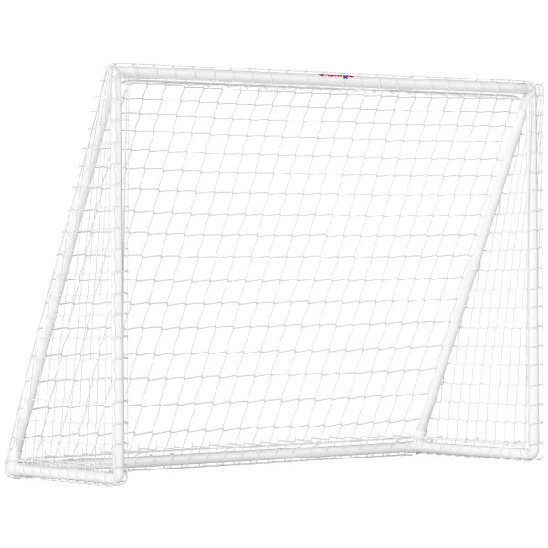 Sportnow voetbaldoel, robuust net, kunststof frame, haringen, 240l x 90b x 180h cm, wit 1