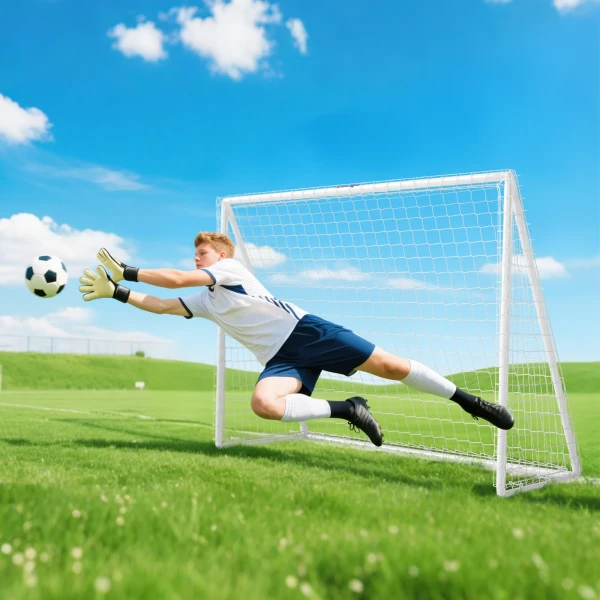 Sportnow voetbaldoel, robuust net, kunststof frame, haringen, 240l x 90b x 180h cm, wit 9