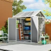Tuinhuis, tuinschuur met venster, afsluitbare deur, kunststof, grijs 2