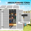 Tuinhuis, tuinschuur met venster, afsluitbare deur, kunststof, grijs 9