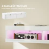 Tv kast, hangend tv lowboard met rgb led verlichting in 16 kleuren, tv standaard met open opbergruimte, voor 55 60 inch televisies, voor woonkamer, slaapkamer, 140 x 40 x 30 cm, hoogglans wit 7