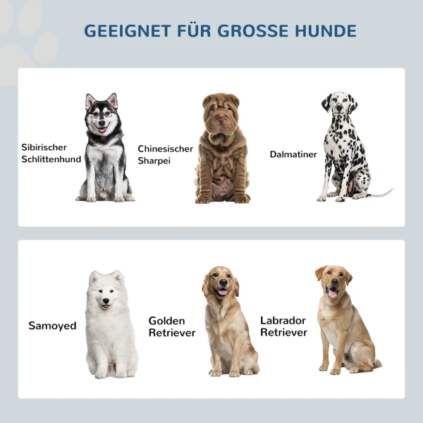Verhoogde voederstation met 2 roestvrijstalen kommen en 44 l opslagruimte, magnetische deuren, voor grote honden, grijs 8