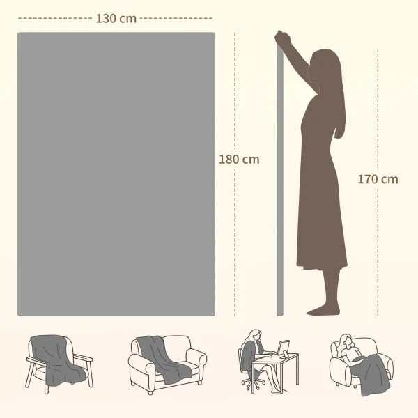 Verwarmde deken 180 x 130 cm elektrische warmtedeken met 10 verwarmingsniveaus, 10 uur timer oververhittingsbeveiliging led display 4