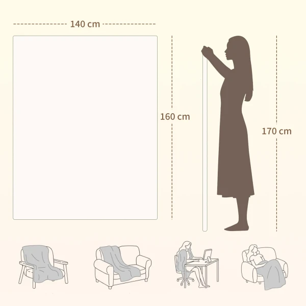 Verwarmingsdeken met dual zone controle 160 x 140 cm, machinewasbaar met 5 verwarmingsniveaus, 10 uur timer, oververhittingsbeveiliging 4