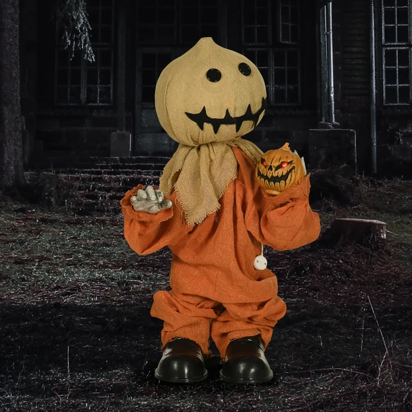 Vogelverschrikker halloween decoratie, beweegbaar, maakt geluid, op batterijen 2