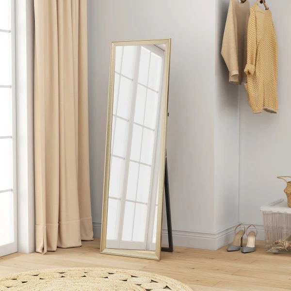 Volledige lichaamsspiegel, flexibel te plaatsen, 160 x 50 cm, goudkleurig 10