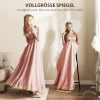 Volledige lichaamsspiegel zonder frame, houten basis, flexibel te plaatsen, golfvorm, zwart 5