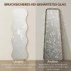 Volledige lichaamsspiegel zonder frame, houten basis, flexibel te plaatsen, golfvorm, zwart 8