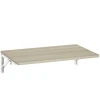 Wandklaptafel, 60x40 cm klaptafel, ruimtebesparende zwevende bureau met afgeronde hoeken, voor thuiswerkplek, woonkamer, slaapkamer, keuken, eiken 1