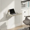 Wandklaptafel, 60x40 cm klaptafel, ruimtebesparende zwevende bureau met afgeronde hoeken, voor thuiswerkplek, woonkamer, slaapkamer, keuken, eiken 2