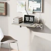 Wandklaptafel, 60x40 cm klaptafel, ruimtebesparende zwevende bureau met afgeronde hoeken, voor thuiswerkplek, woonkamer, slaapkamer, keuken, eiken 7