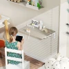 Wandklaptafel, 60x40 cm klaptafel, ruimtebesparende zwevende bureau met afgeronde hoeken, voor thuiswerkplek, woonkamer, slaapkamer, keuken, eiken 8